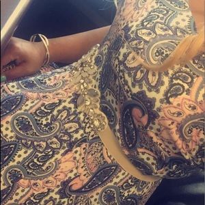 Express strapless Paisley Dress